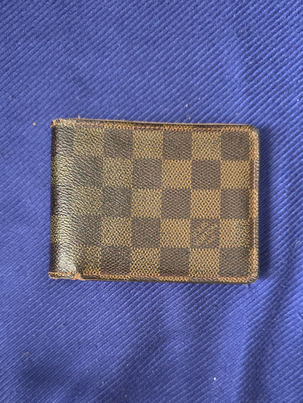 Classic Check Pattern Men's Bifold Wallet - Brown